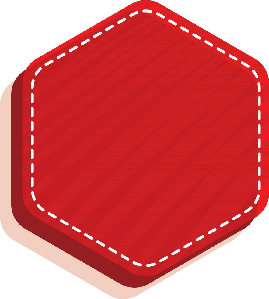 leer Hexagon Etikette oder Rahmen Element im rot Farbe. vektor