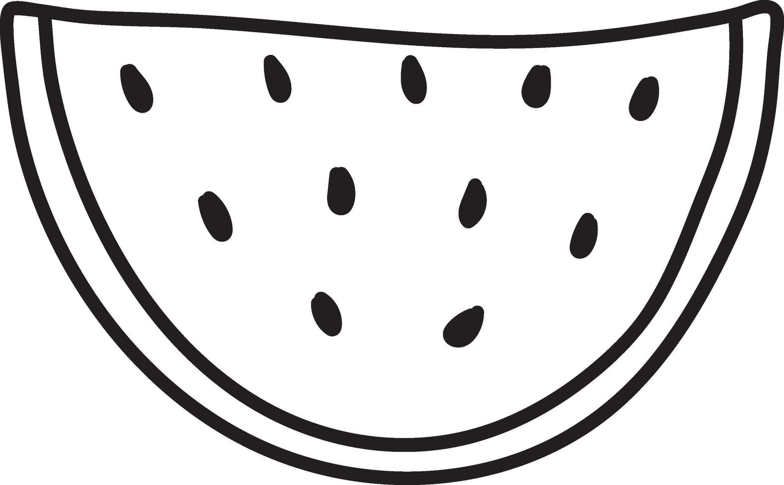 platt vatten melon skiva ikon i svart tunn linje konst. vektor