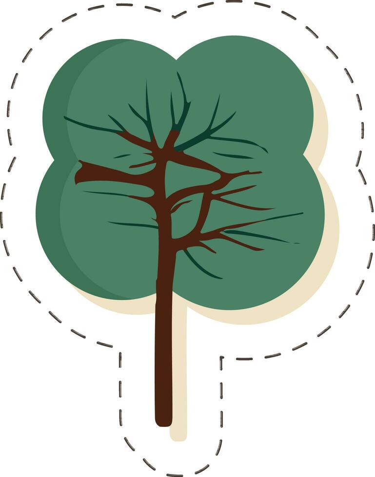 Aufkleber oder Etikette Baum im Grün und braun Farbe. vektor