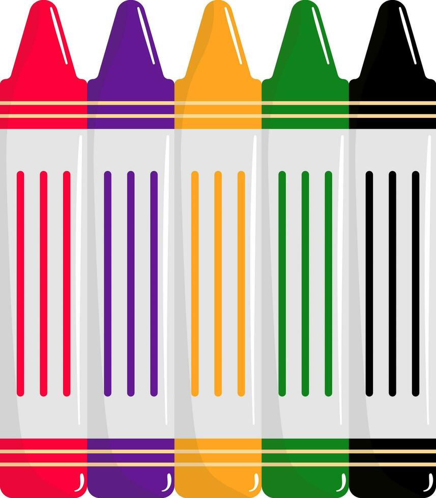 Buntstifte Farbe Sammlung Symbol im eben Stil. vektor