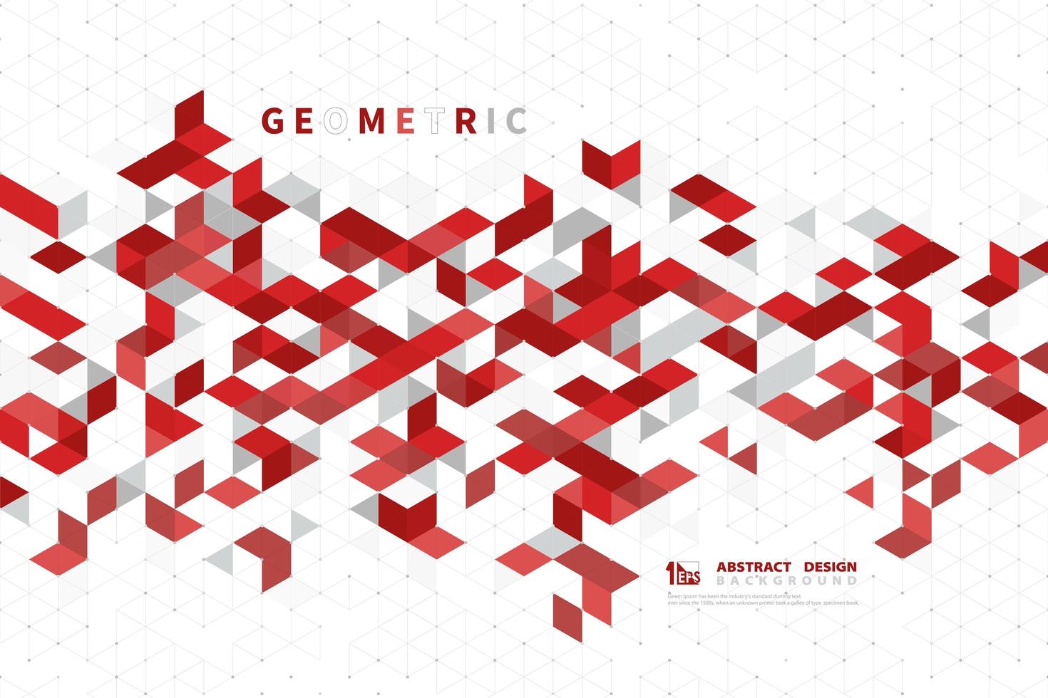 abstrakt affärs röd färg av modern teknik fyrkantig geometrisk mönster design. illustration vektor eps10