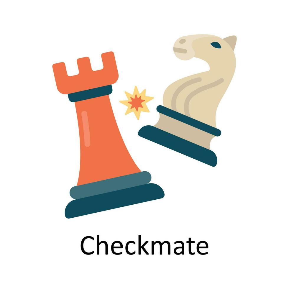 schackmatt vektor platt ikon design illustration. sporter och spel symbol på vit bakgrund eps 10 fil