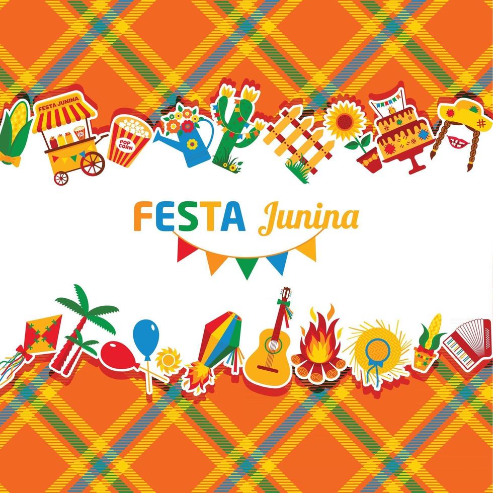 Festa Junina Dorffest in Lateinamerika Ikonen vektor