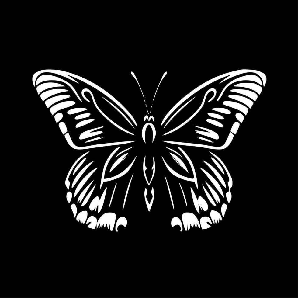 Schmetterling - - schwarz und Weiß isoliert Symbol - - Vektor Illustration