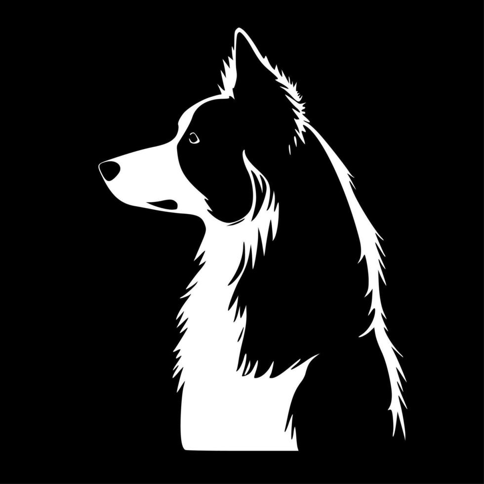 Rand Collie, minimalistisch und einfach Silhouette - - Vektor Illustration