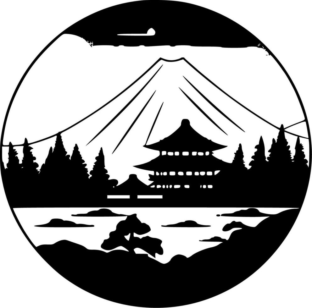 Japan - - schwarz und Weiß isoliert Symbol - - Vektor Illustration