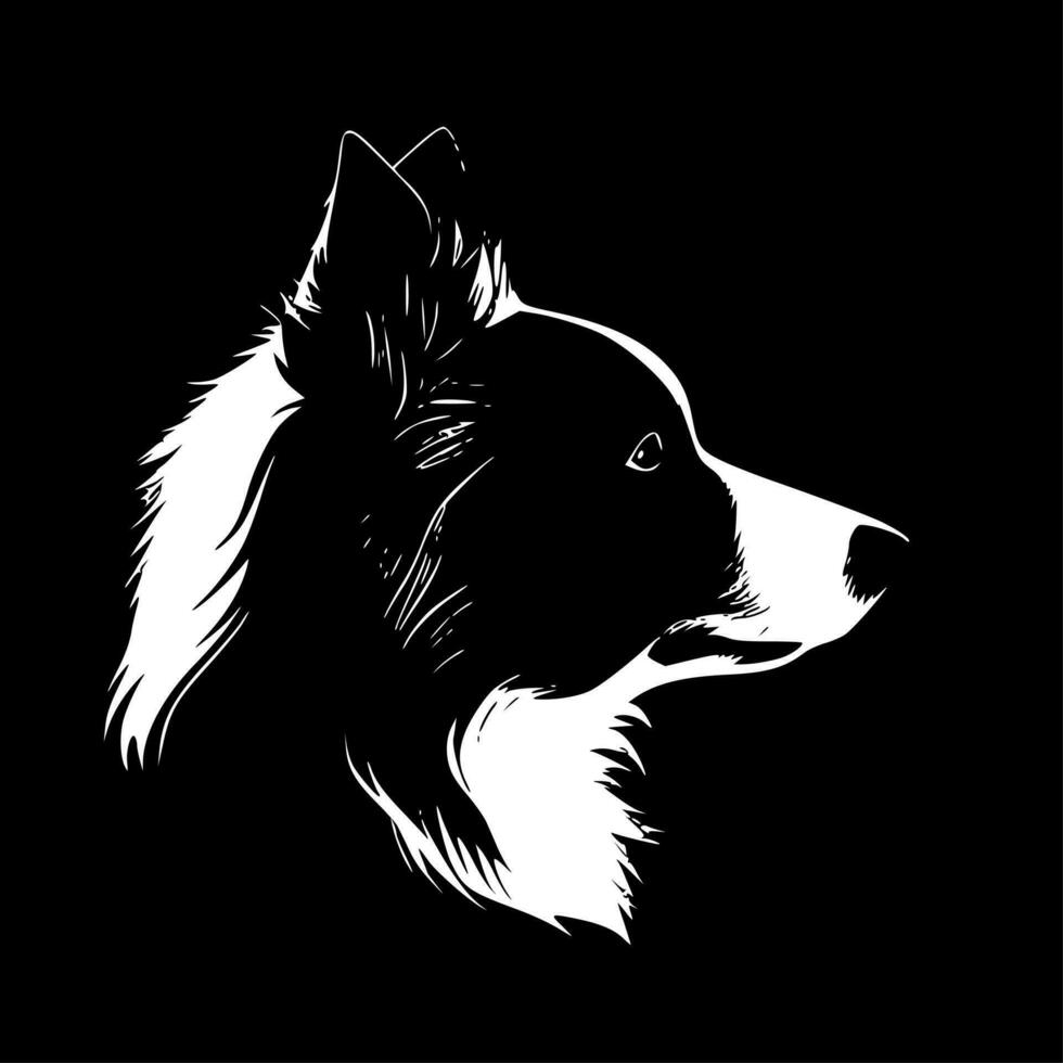 gräns collie - minimalistisk och platt logotyp - vektor illustration