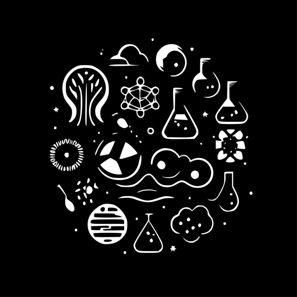 Wissenschaft - - schwarz und Weiß isoliert Symbol - - Vektor Illustration