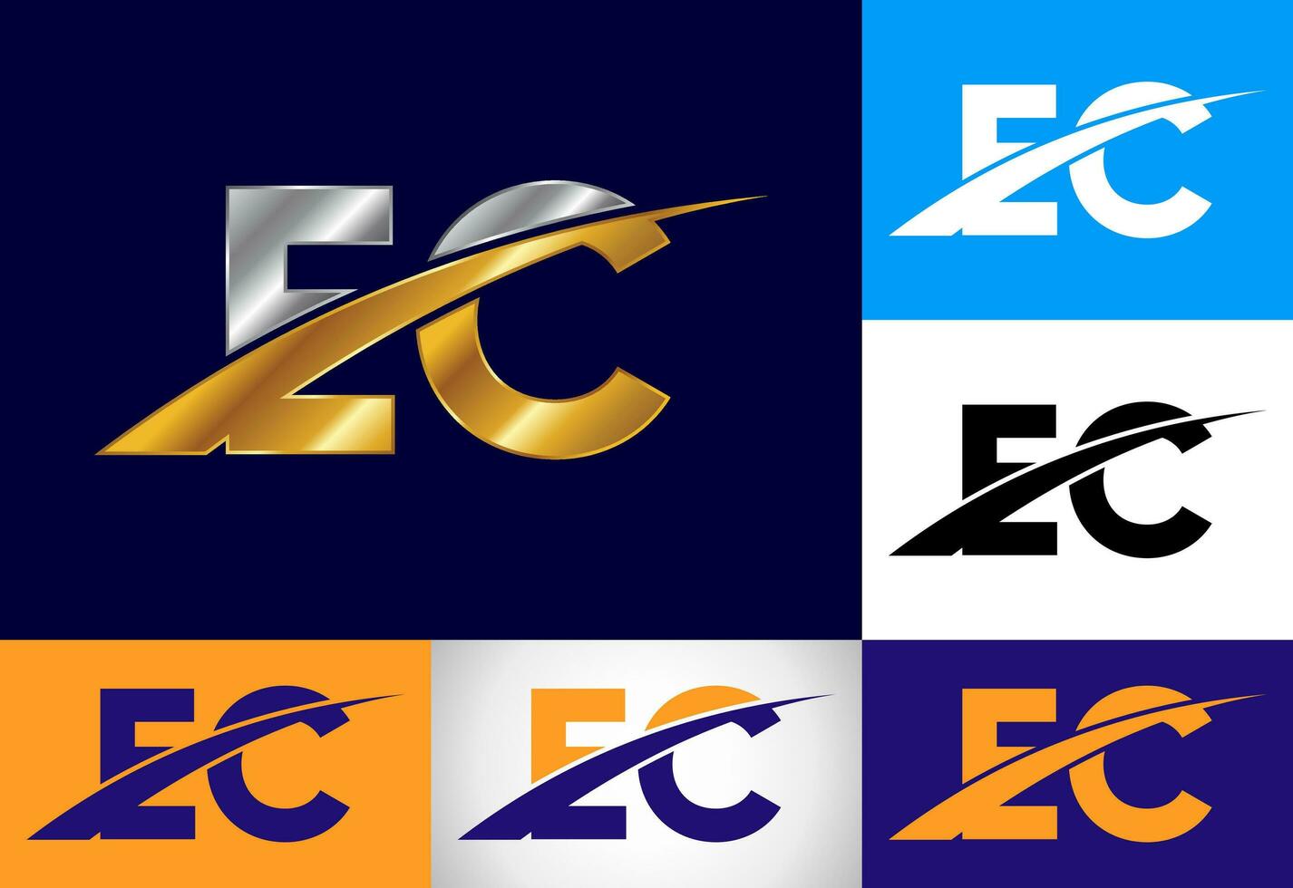 första brev e c logotyp design vektor mall. grafisk alfabet symbol för företags- företag identitet