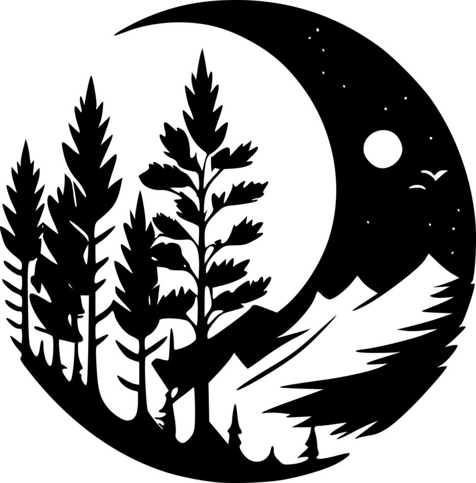 Natur - - schwarz und Weiß isoliert Symbol - - Vektor Illustration