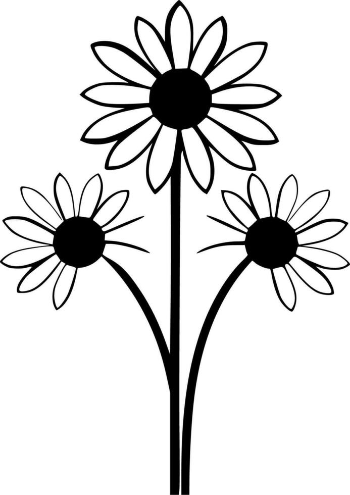 Gänseblümchen, schwarz und Weiß Vektor Illustration
