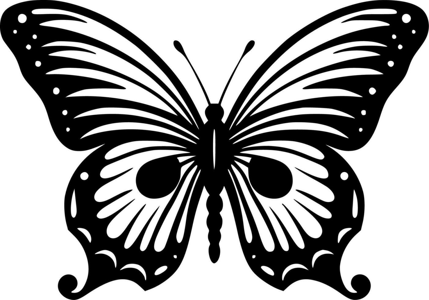 Schmetterling - - schwarz und Weiß isoliert Symbol - - Vektor Illustration