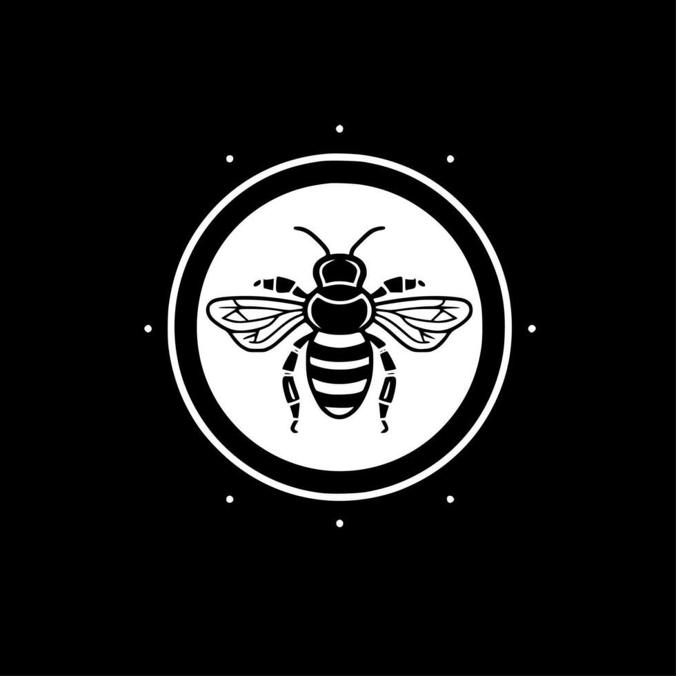 Bienen - - schwarz und Weiß isoliert Symbol - - Vektor Illustration