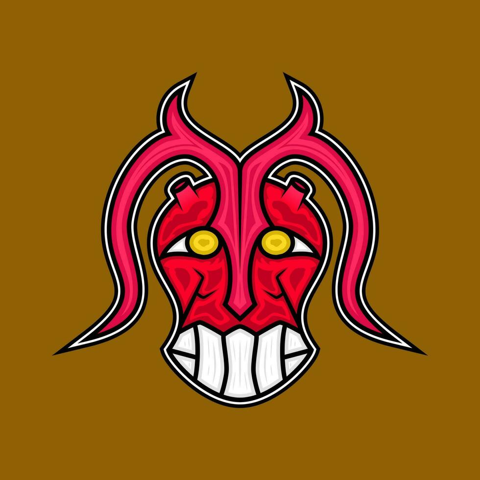 abstrakt Illustration von rot Teufel Kopf mit Hörner und Zähne. geeignet zum Maskottchen Entwürfe, Aufkleber und T-Shirts vektor