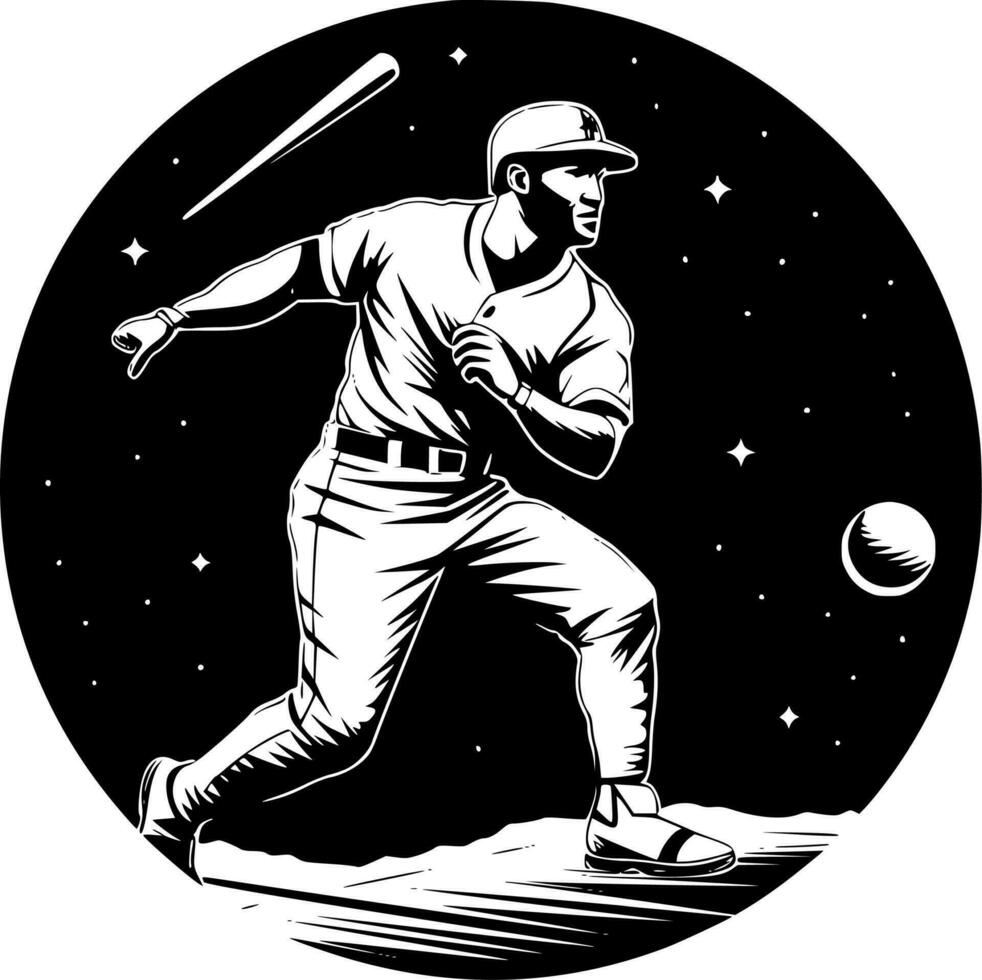 baseboll, minimalistisk och enkel silhuett - vektor illustration
