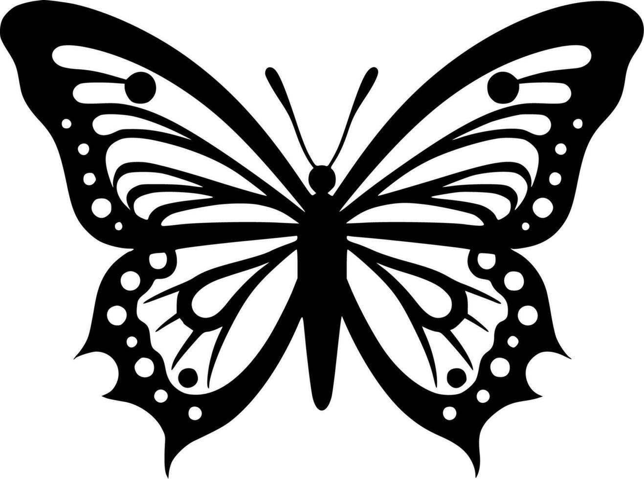 Schmetterling - - schwarz und Weiß isoliert Symbol - - Vektor Illustration