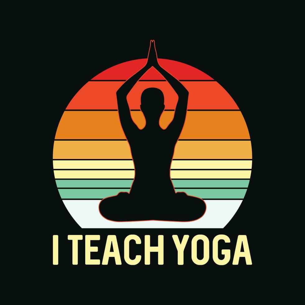 Yoga Lehrer Design Jahrgang Sonnenuntergang lehren Geschenk vektor