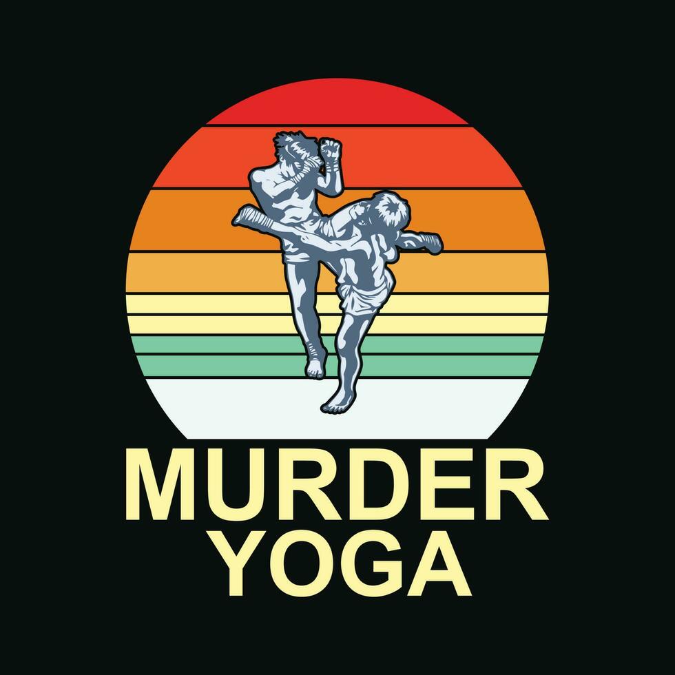 Mord Yoga Jahrgang retro komisch vektor