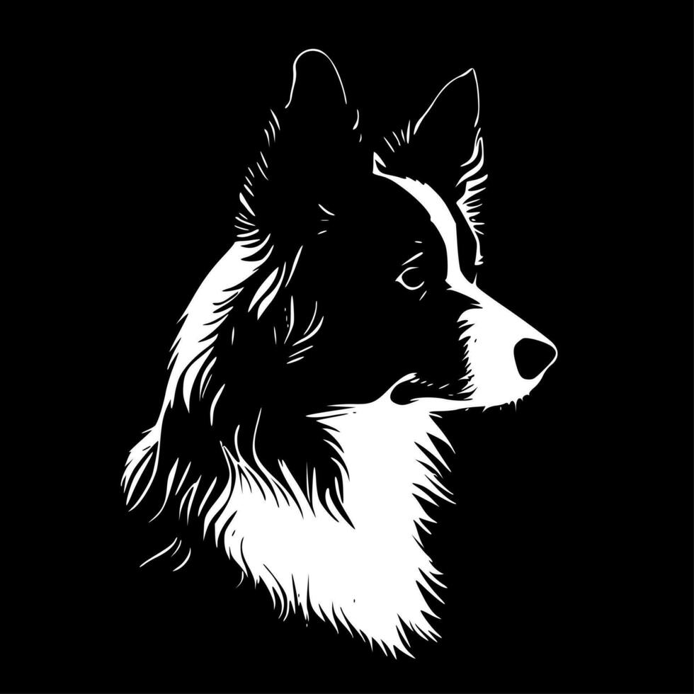 gräns collie - minimalistisk och platt logotyp - vektor illustration