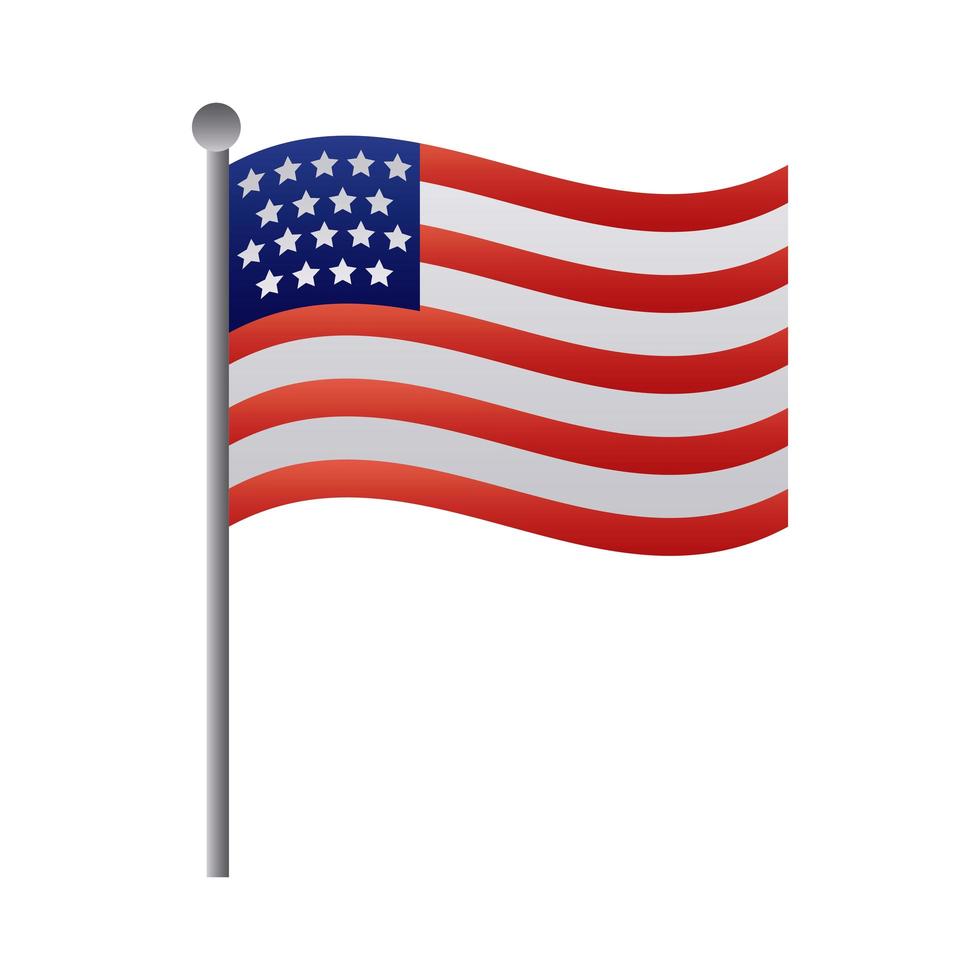 USA-Flagge verschlechterte Stilikone vektor