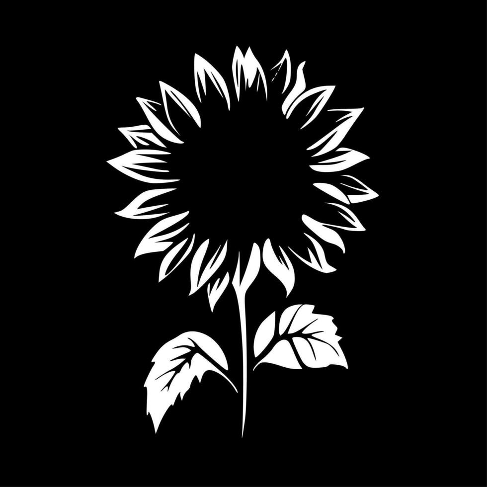 Sonnenblume - - schwarz und Weiß isoliert Symbol - - Vektor Illustration