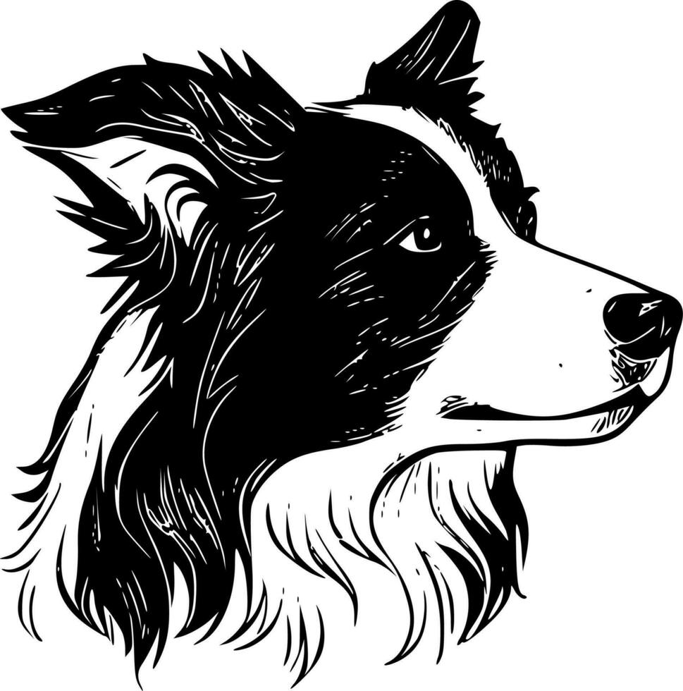 gräns collie - minimalistisk och platt logotyp - vektor illustration