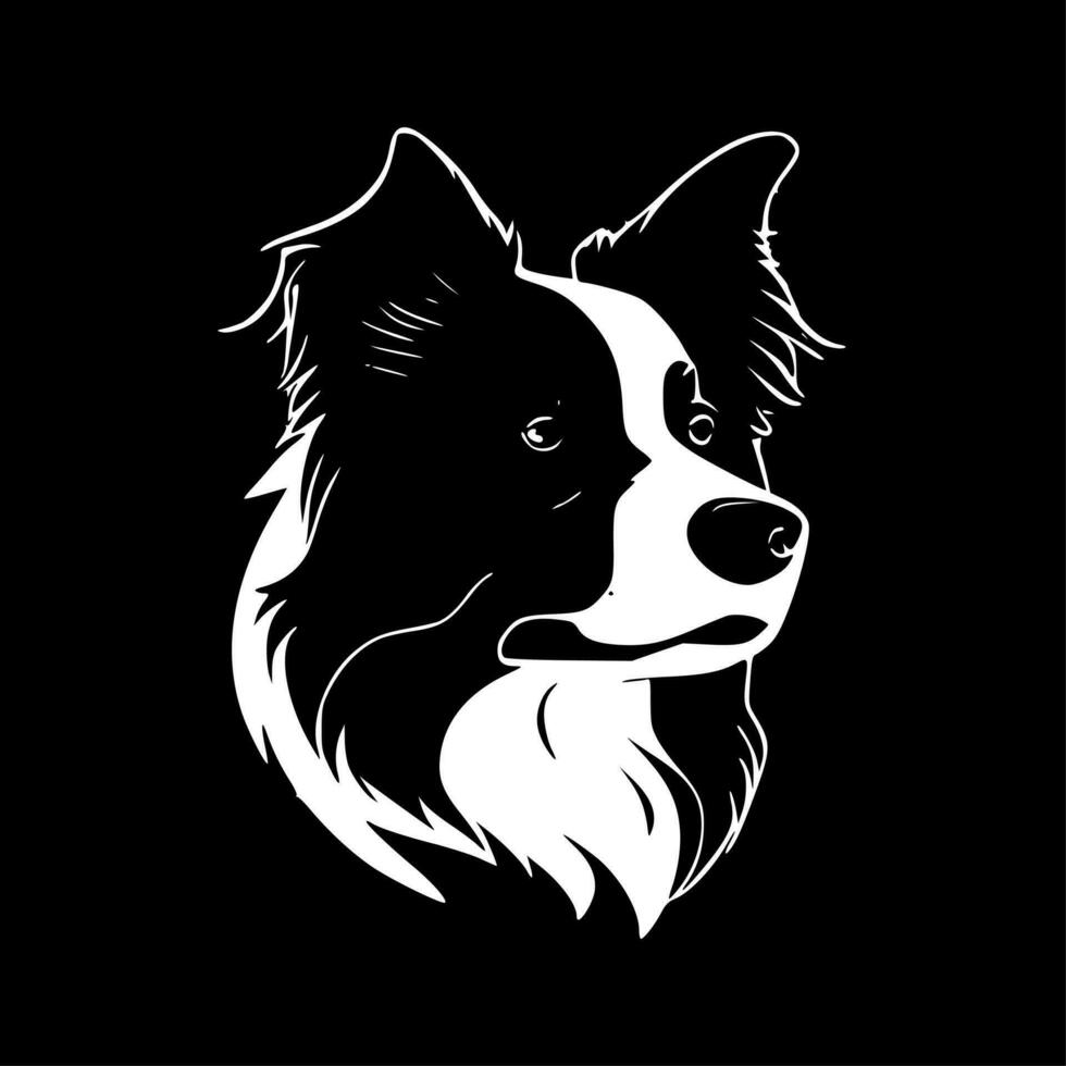 gräns collie - minimalistisk och platt logotyp - vektor illustration