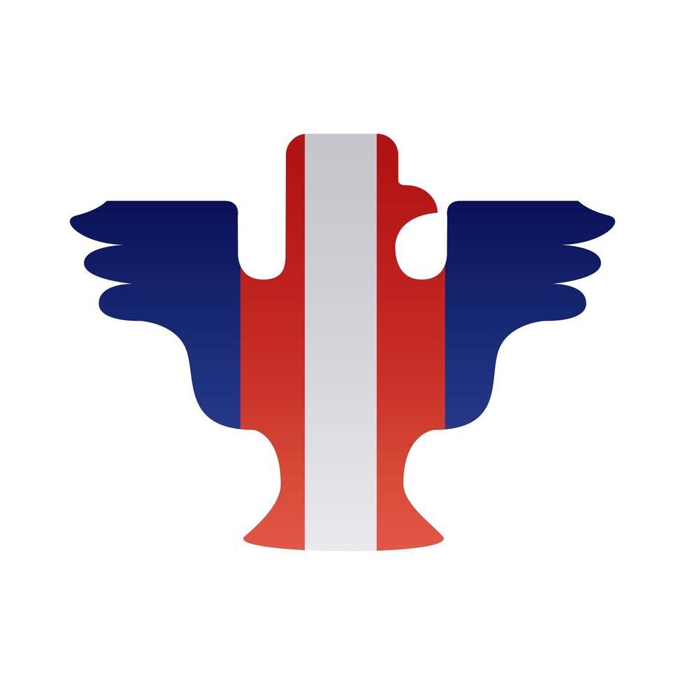 Adler Silhouette mit USA Flagge degradierten Stil vektor