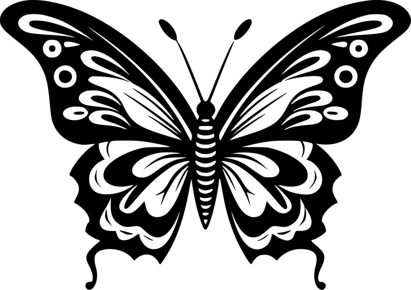 Schmetterling - - schwarz und Weiß isoliert Symbol - - Vektor Illustration