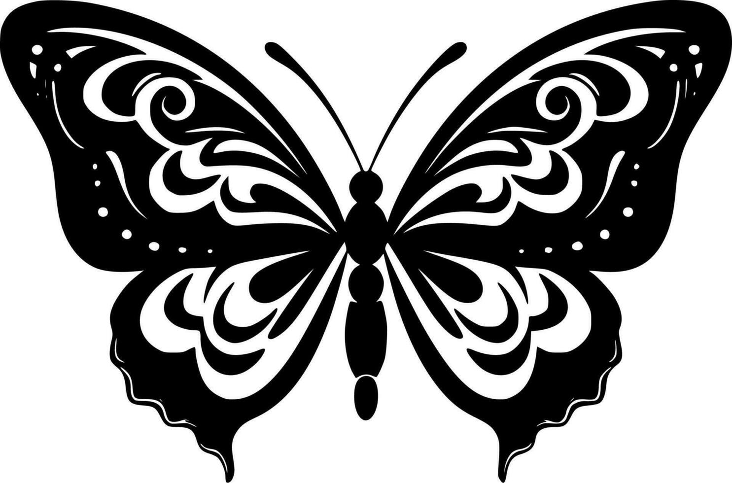 fjärilar, minimalistisk och enkel silhuett - vektor illustration