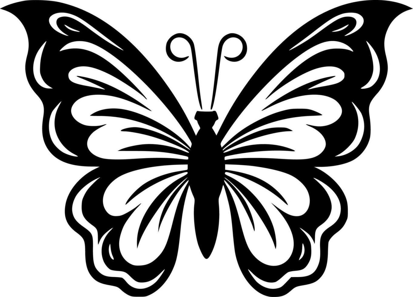 Schmetterlinge, schwarz und Weiß Vektor Illustration