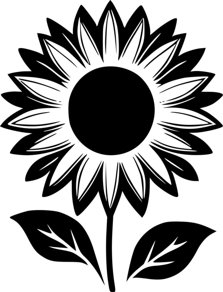 Sonnenblume, schwarz und Weiß Vektor Illustration