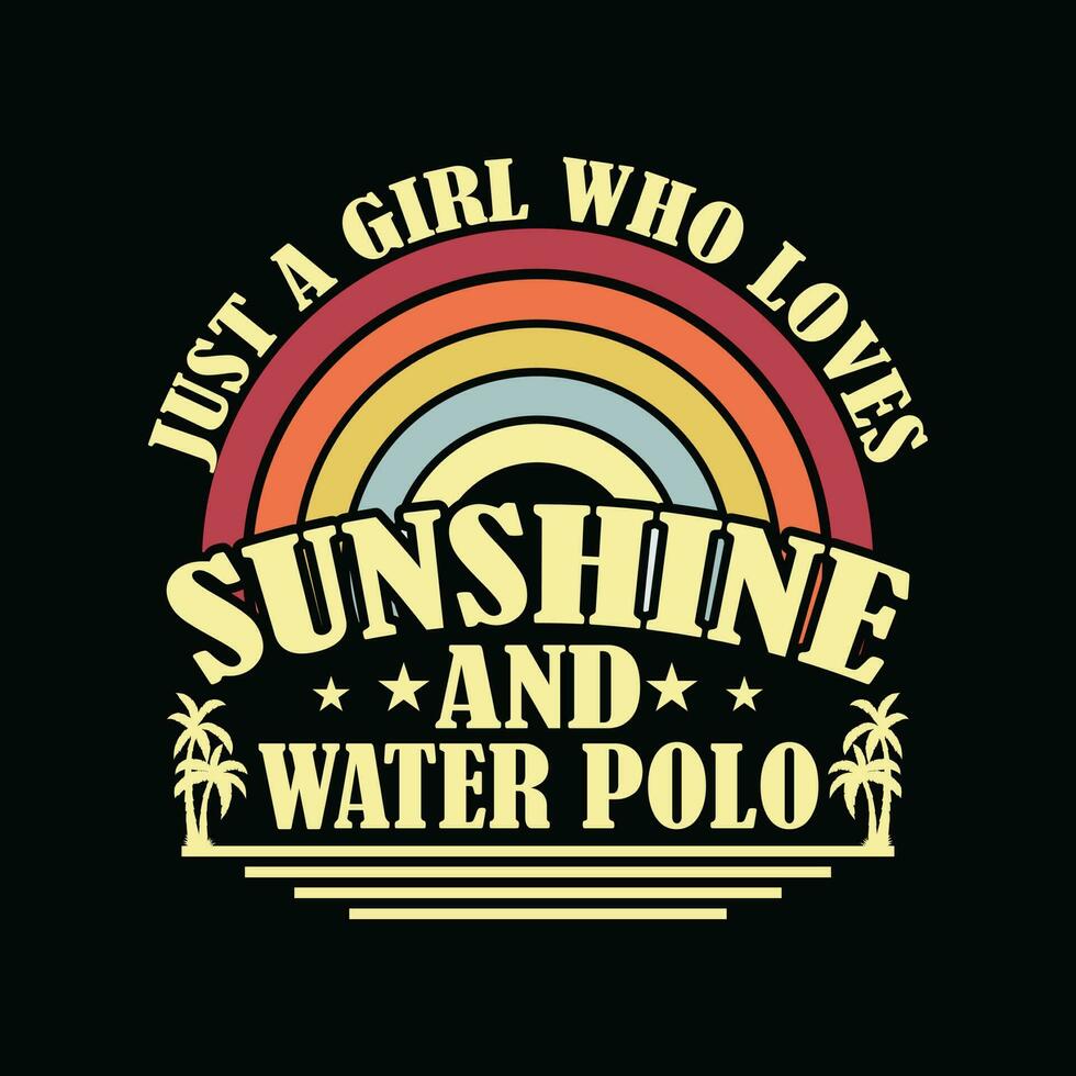 Wasser Polo Design ein Mädchen Wer liebt Sonnenschein und Wasser Polo vektor