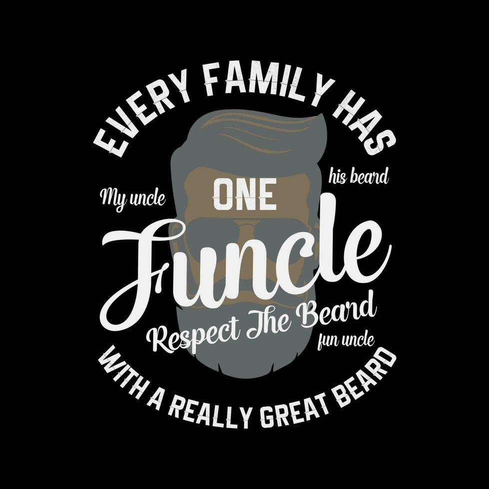 Funkel mit ein großartig Bart Spaß Onkel komisch T-Shirt Design vektor