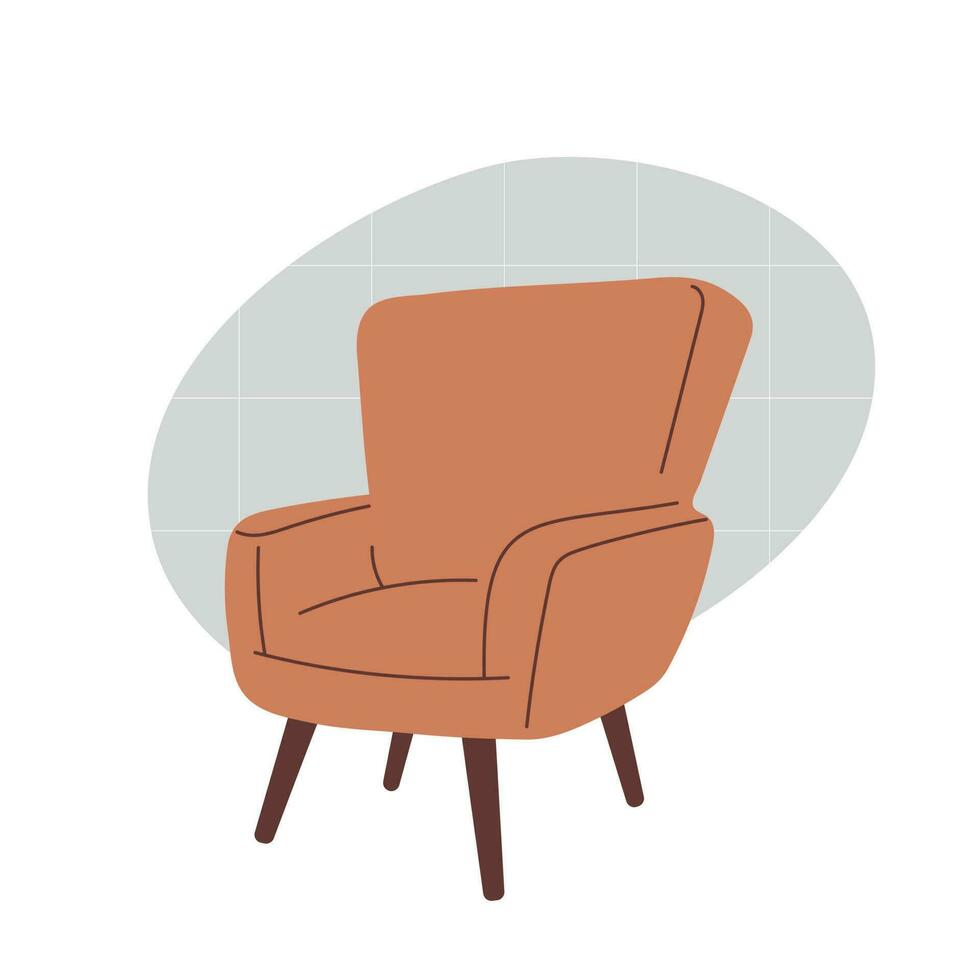 gemütlich Innere mit ein einfach Stuhl. Vektor Illustration