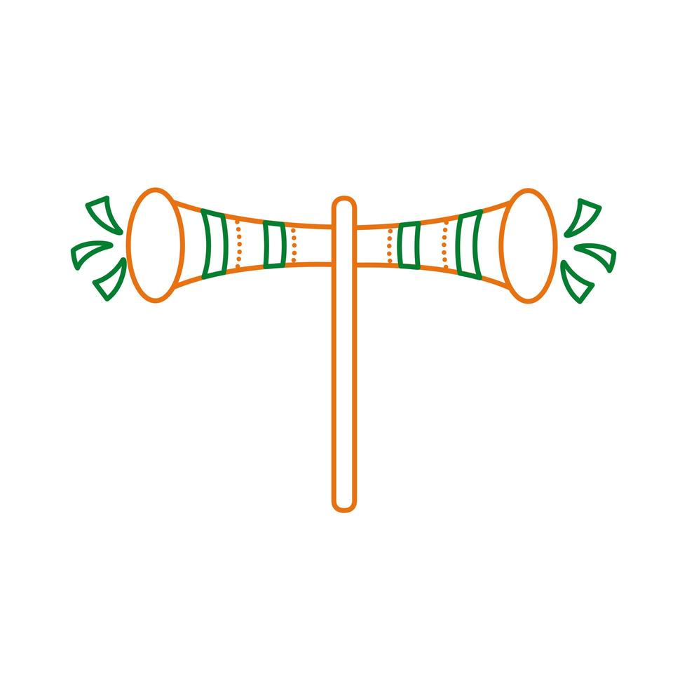 horn Indien oberoende linje stilikon vektor
