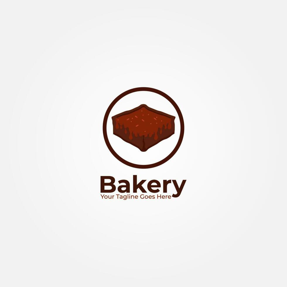 Schokolade Geschmack Kuchen Logo Design mit Kreis Akzent vektor