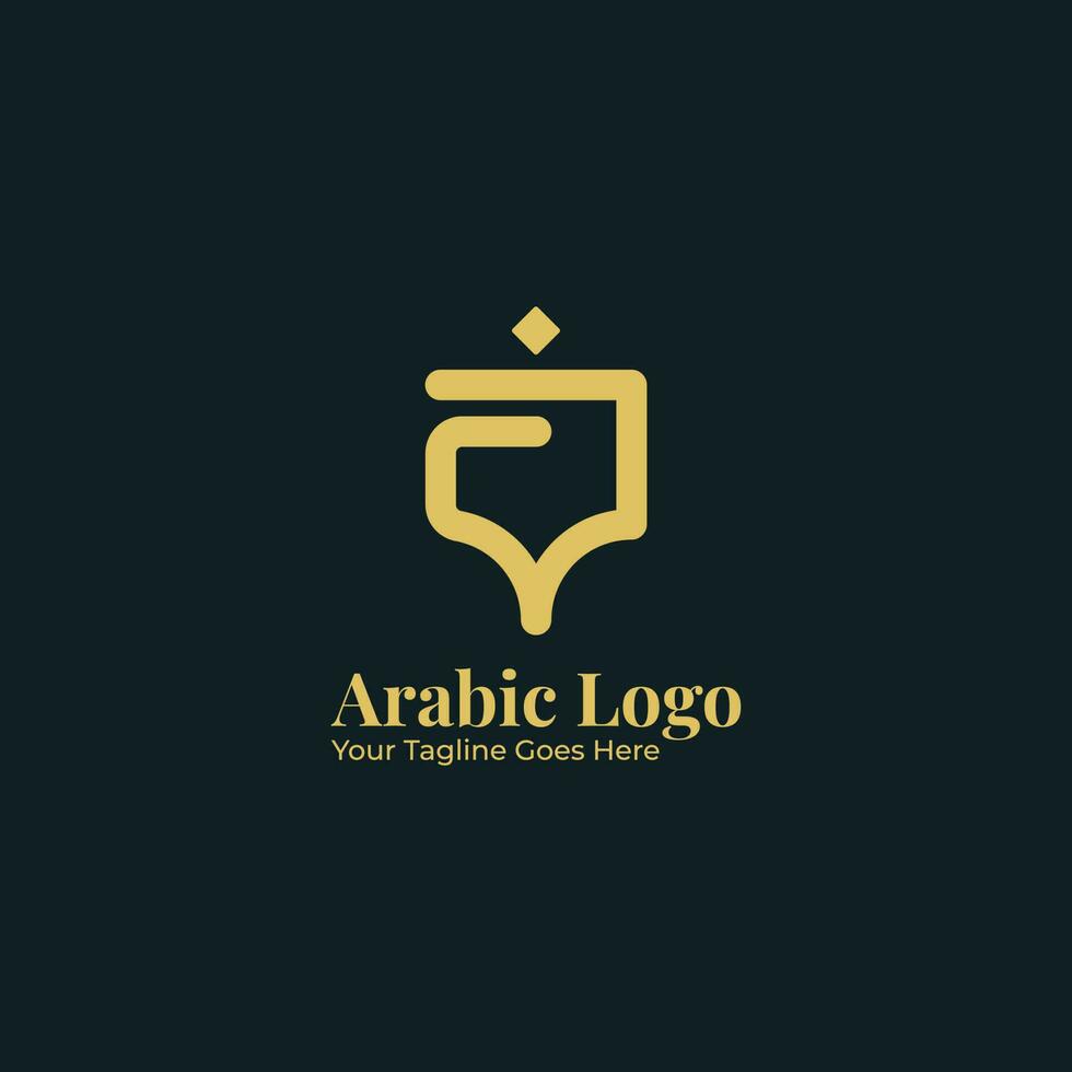 logotyp grafisk vektor design med gyllene arabicum stil