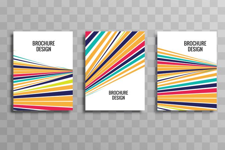 Abstrakt färgrik vågaffär broschyr mall set design vektor