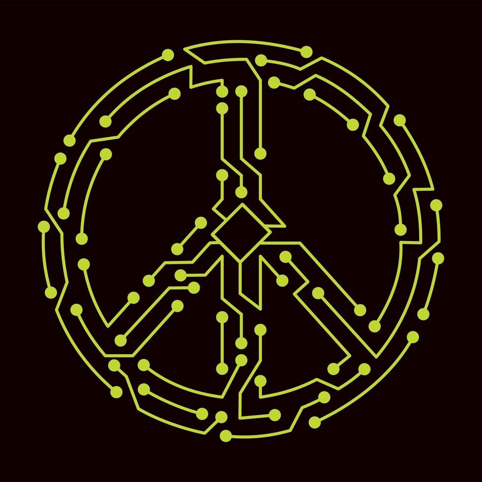 elektriska schemat av pacifist symbol vektor