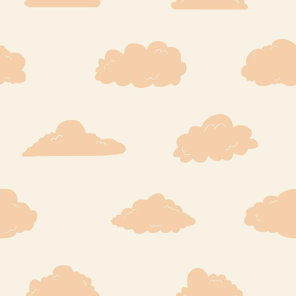 Wolken Silhouetten. nahtlos Muster von verschiedene Formen. Design Elemente zum Textil, Kinder Design vektor