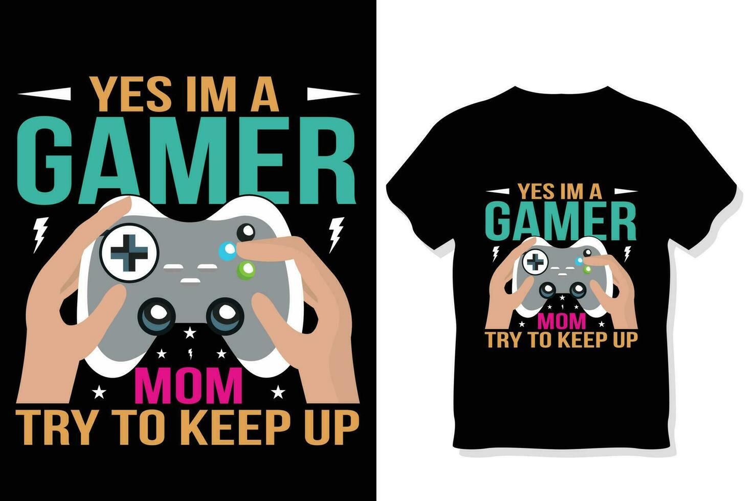 lustiges Gaming-T-Shirt-Design vektor