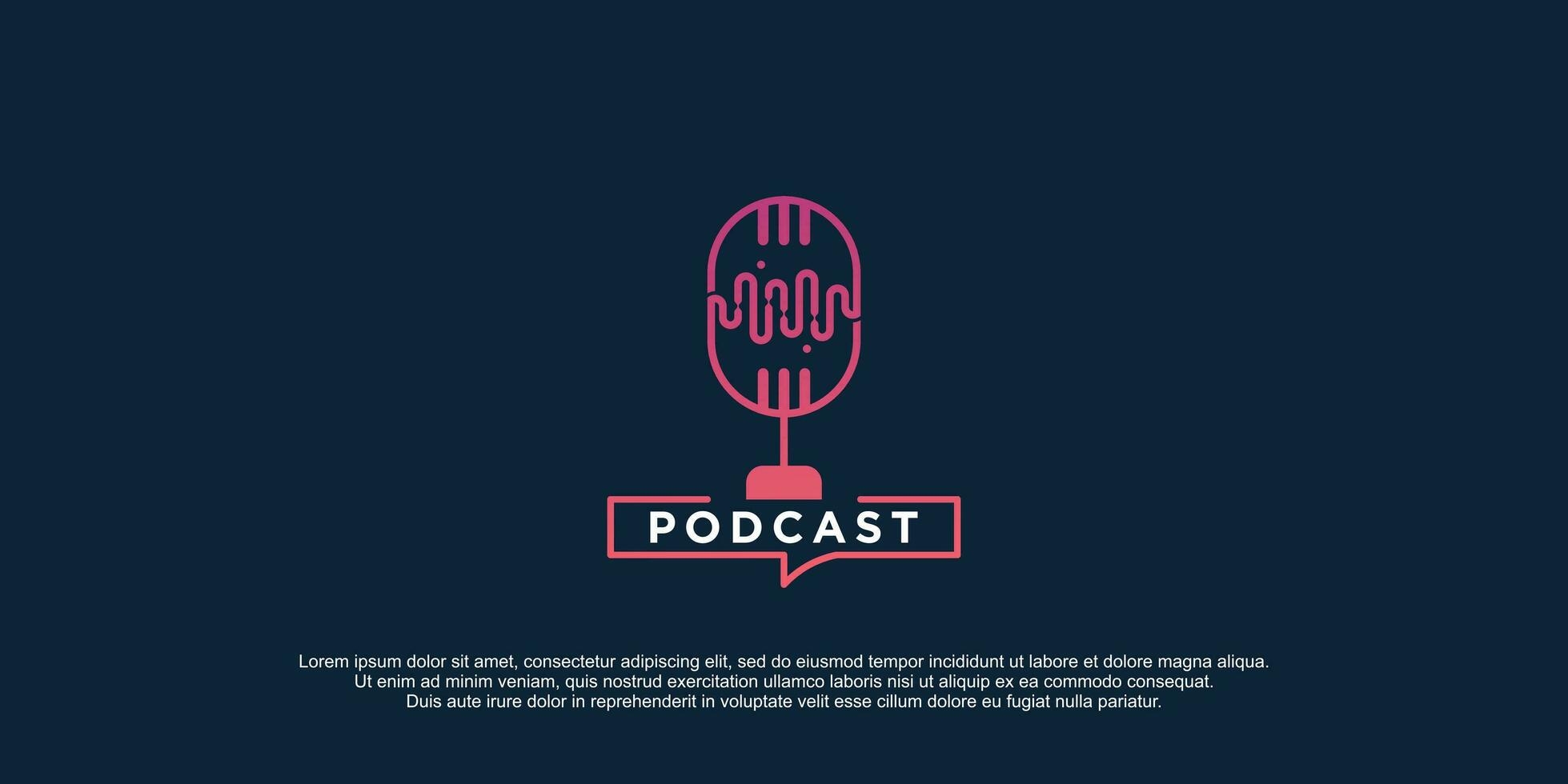 Podcast Logo Vorlage mit kreativ Konzept und Stil Design vektor