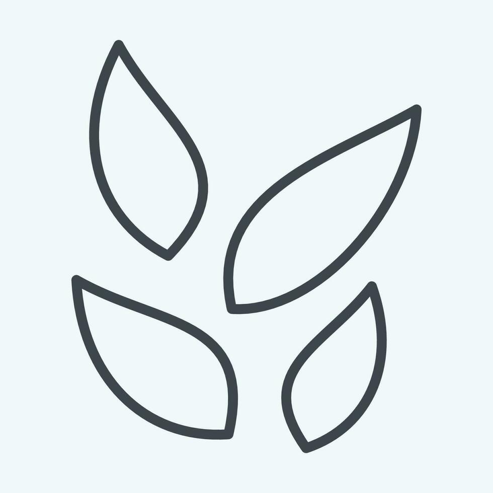 ikon blad te. relaterad till te symbol. linje stil. enkel design redigerbar. enkel illustration. grön te vektor