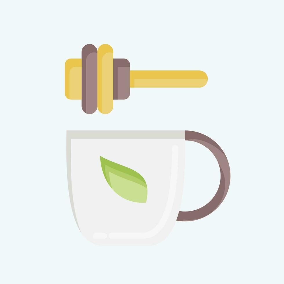 ikon honung te. relaterad till te symbol. platt stil. enkel design redigerbar. enkel illustration. grön te vektor