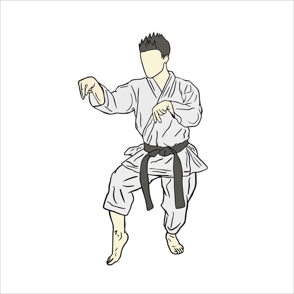 Illustration von Karate Kämpfer Vektor