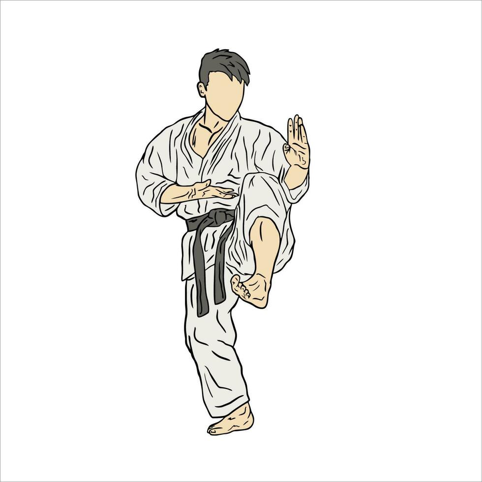 illustration av karate figter vektor