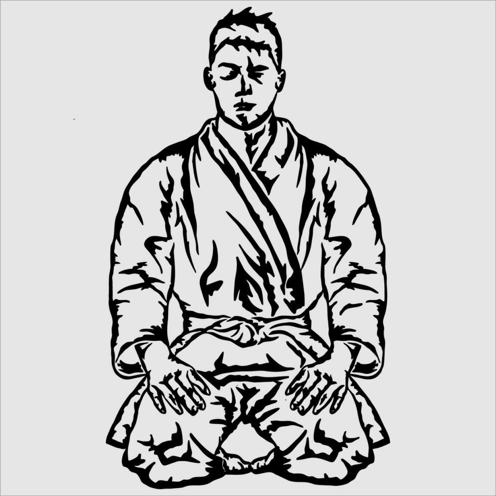 Sitzung Karate Taekwondo Aikido Vor Ausbildung illustratio Vektor