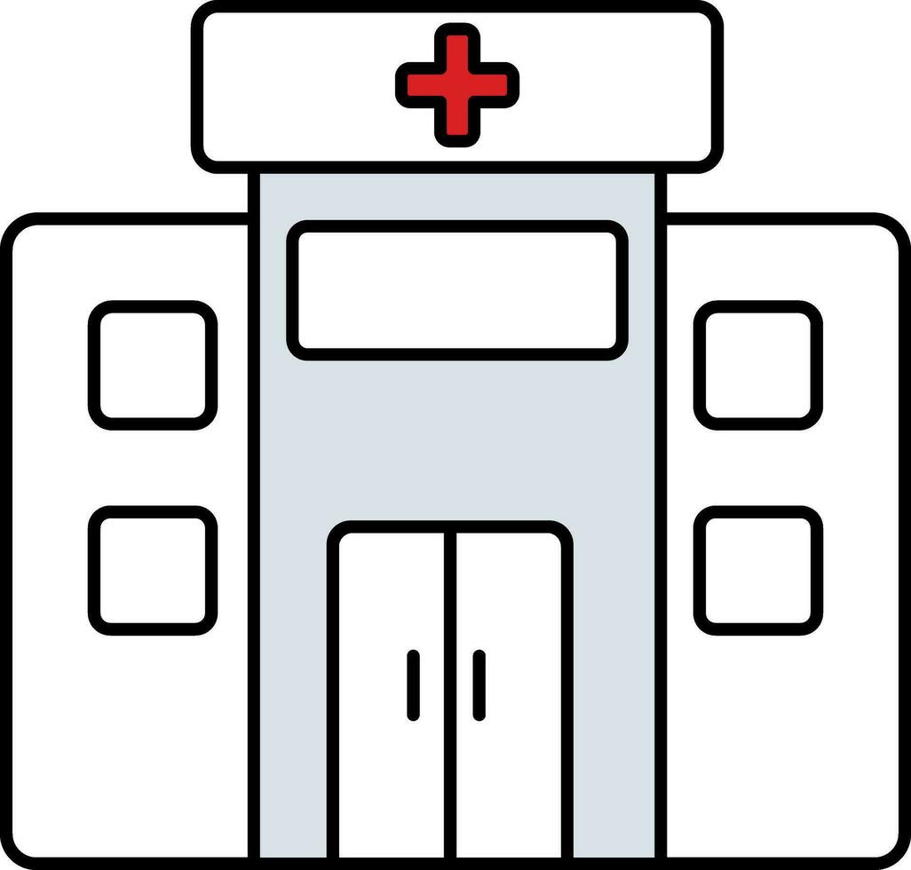 Illustration von Krankenhaus Symbol im grau und Weiß Farbe. vektor