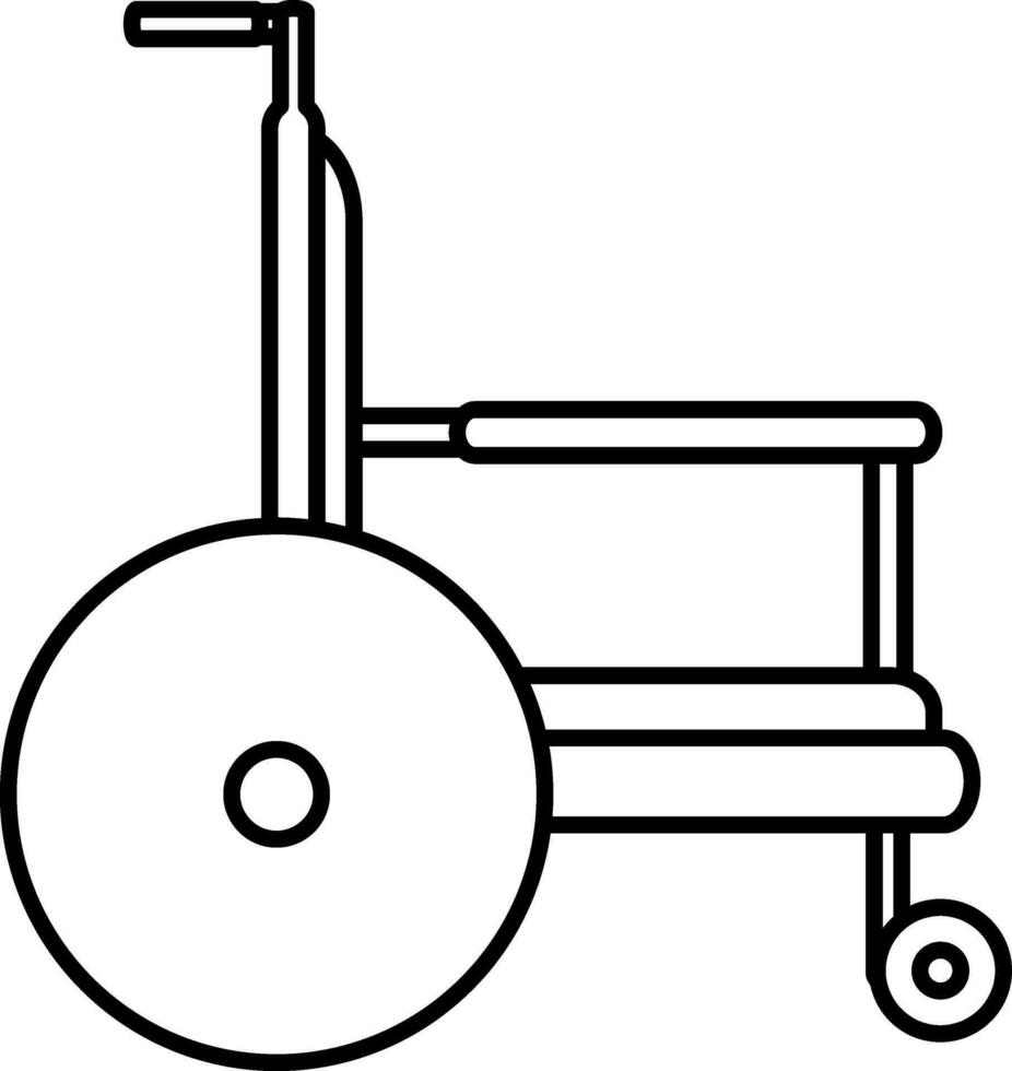 Illustration von Rollstuhl Symbol im dünn Linie. vektor
